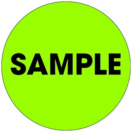 Bsc Preferred 2'' Circle - ''Sample'' Fluorescent Green Labels BUY00019844